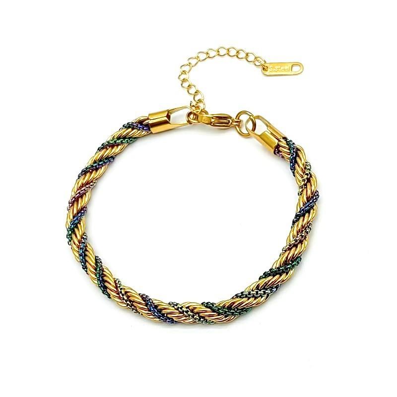 Titanium Steel Geometric Women Bracelet With Gold Plating For Fashion Gift