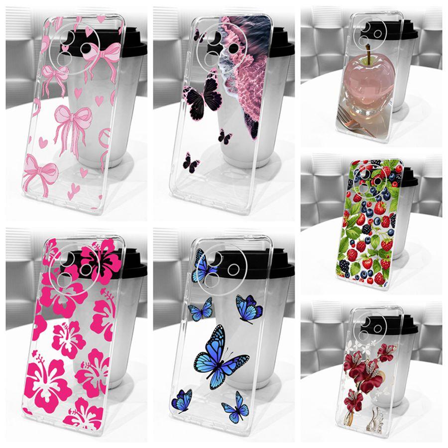For Vivo Y300i Y39 5G Case V2443 Cover Clear Bow Painted Silicone Soft Back Case For VivoY39 Y300i transparent Protective Shell
