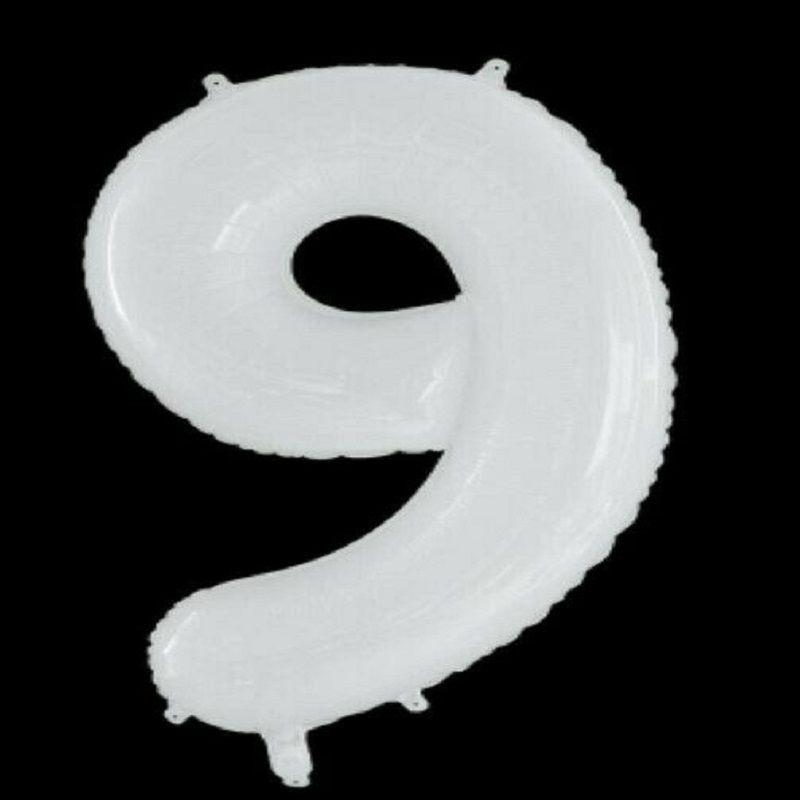 Large 40" White Giant Number Age Foil Balloons Helium Air Happy Birthday Party