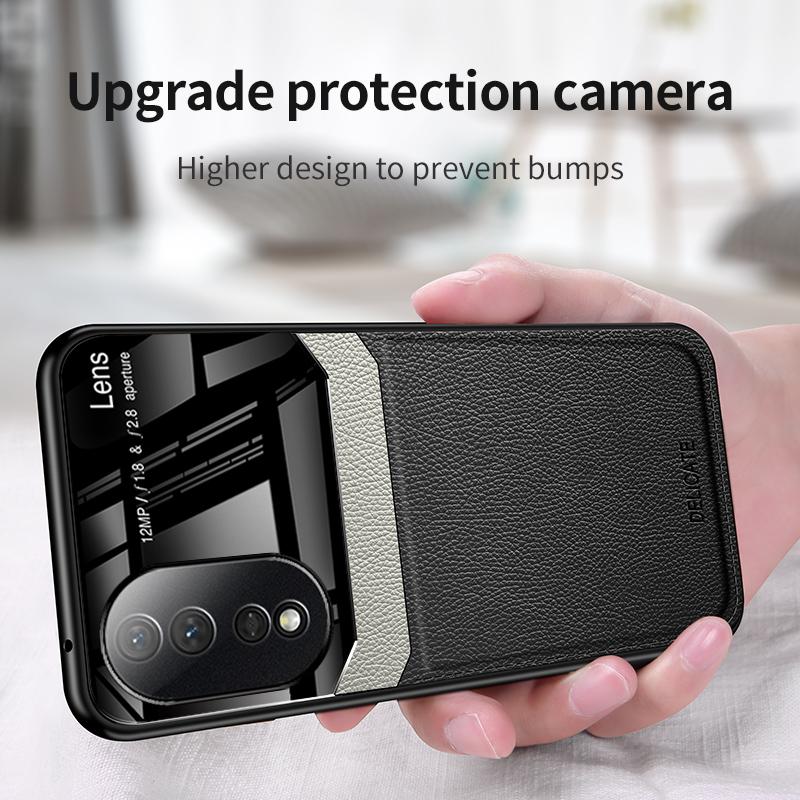 Dla Honor 80 Etui na Telefon Luksusowa Tekstura Skóry Odporne na Wstrząsy Pokrowiec Honor 80 80 SE 80 GT 80 Pro/Honor 70 Pro 60 SE Tylny Caso