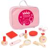 Pink Wooden Princess Makeup Bag Toy Set for Girls