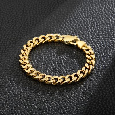 Stainless Steel Cuban Chain Men's Simple Bracelet Fashion Jewelry