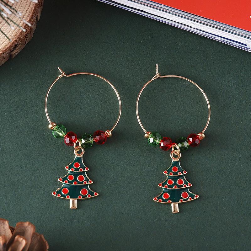 Minimalist Festive Beaded Christmas Earrings – Creative, Personalized Holiday Fashion
