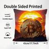 Classic Virtual Currency Bitcoin Cushion Cover Soft & Easy-Wash Pillow Case – Versatile For Couch, Bed, Travel And Office