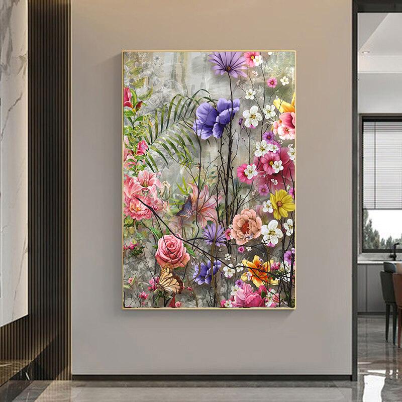 Canvas Poster, Modern Art, Abstract Flowers Painting Wall Art Colorful Canvas Decorative Picture, Ideal Gift Home Decor