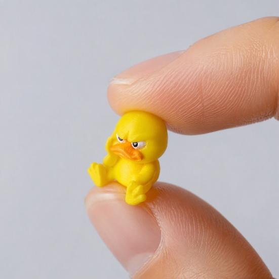 Personalized Desk Toy 3D Printed Angry Yellow Duck Ornament, Funny Gag Gift Decoration, Cute Miniature Figurine for Home Office Decor Animal