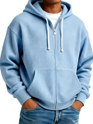 2025 European & American Men's Hooded Zipper Sweatshirt: Casual, Loose Fit for Autumn & Winter