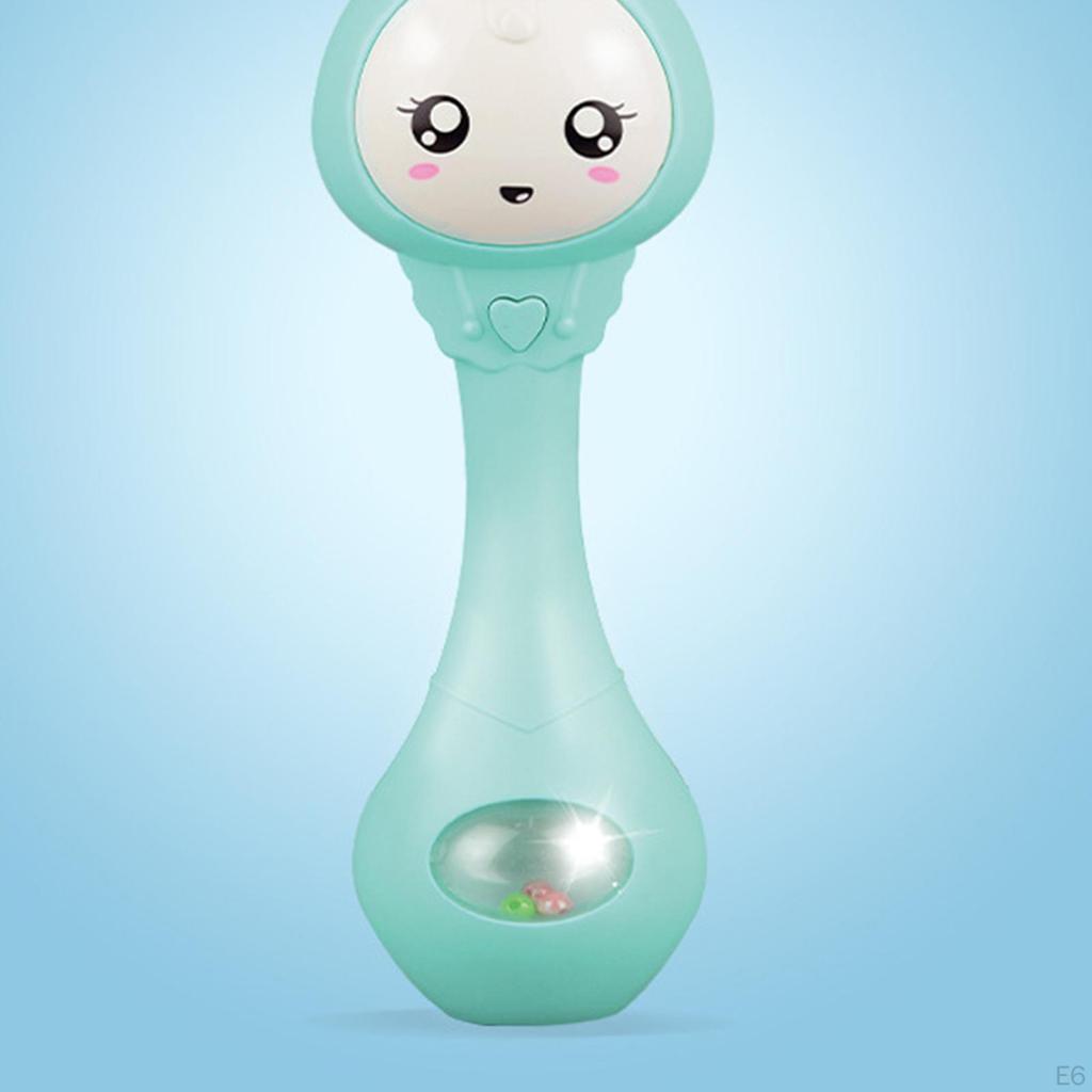 Cartoon Baby Shaking Rattle Hand Bell Music Light Teether Toy