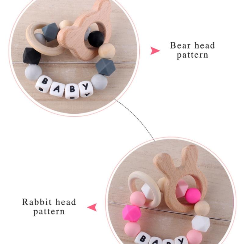 Braccialetto in Legno per Bambini Giocattoli da Mano Sviluppo Udito Riconoscimento Sensoriale Doccia Regalo di Compleanno