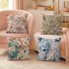 French Vintage Multicolor Flowers Pillow Case Organic Short Plush Cushion Covers Breathable Washable WrinkleResistant