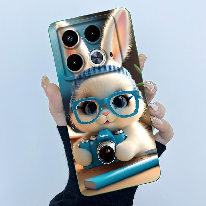 For Infinix Note 40 Pro Plus 40X 4G 5G Phone Case Cute Cartoon Flower Protective Liquid Silicone Soft Back Cover Ultrathin Shell