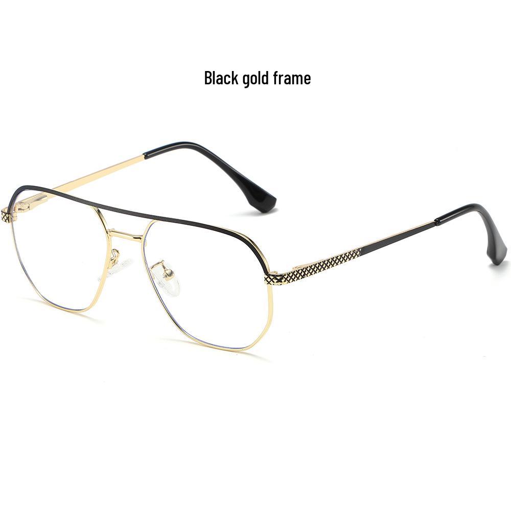 Double Bridge Men's Fashion Glasses - High-End Blue Light Blockers for a Personalized, Casual Look
