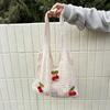 Yogodlns Women Crochet Tote Bag Fashion Knitted Bag Large Capacity Hollow Out Solid Color Woven Shoulder Bag Beach Bag