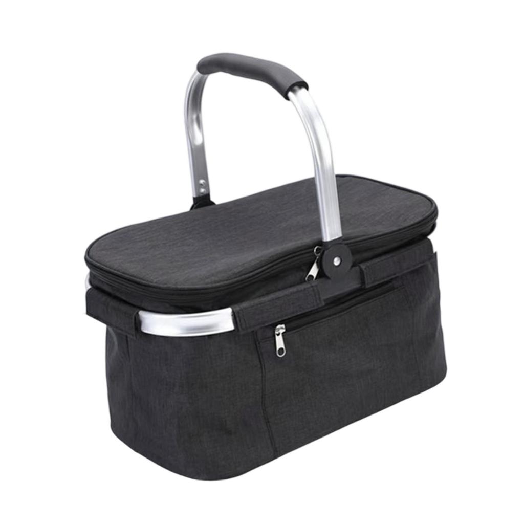 Foldable Insulated Bag Picnic Basket Food Delivery Insulation Handbag for Camping