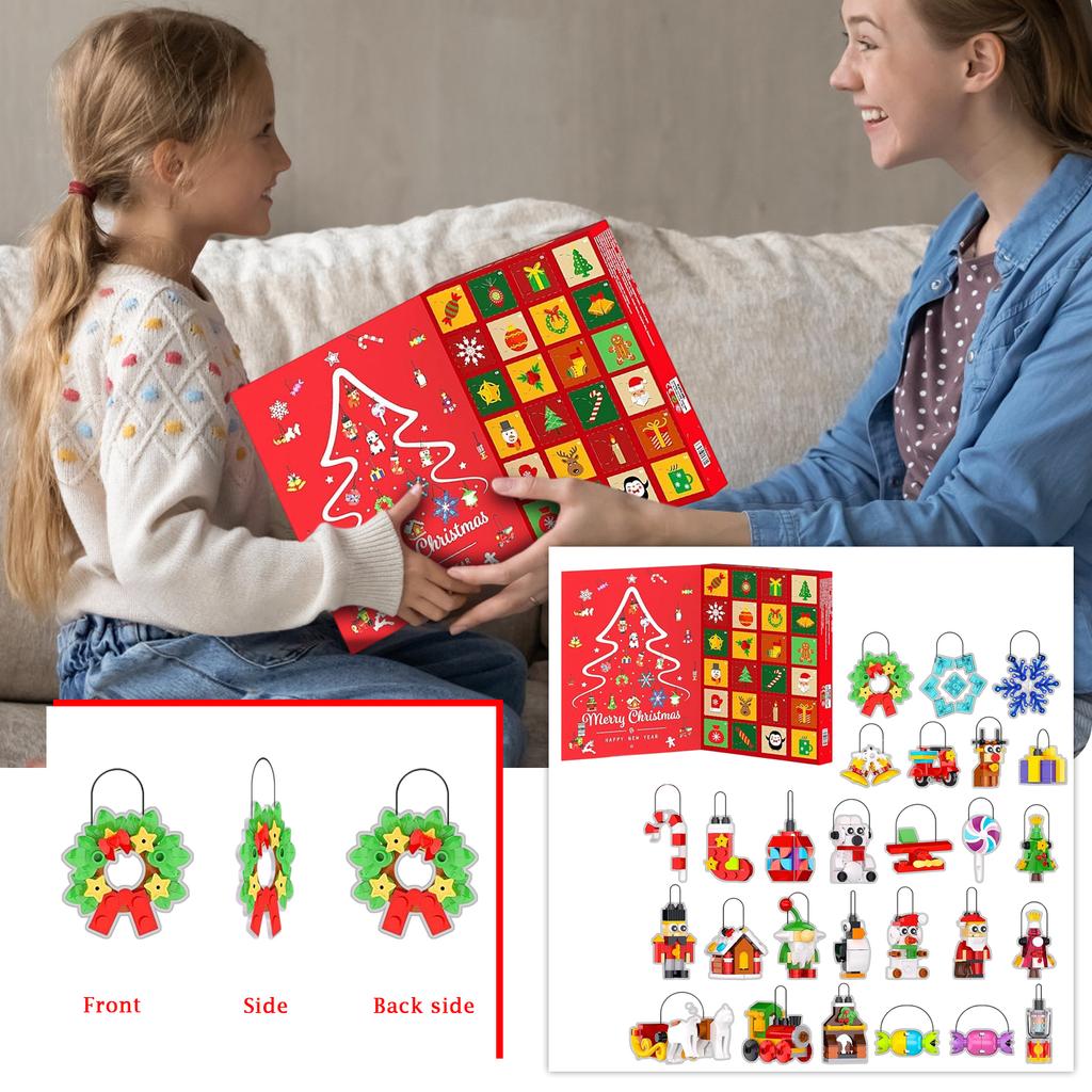 Christmas Advent Calendar for Kids 20 - Days Surprise Toys with 2D Pendant Decorations, Holiday Countdown Calendar Gift for Boys and Girls
