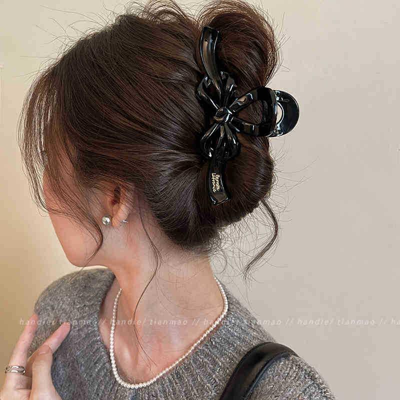 

Корейская большая акриловая заколка-краб для женщин - 2025 Заколка для волос «Акула» высокого класса