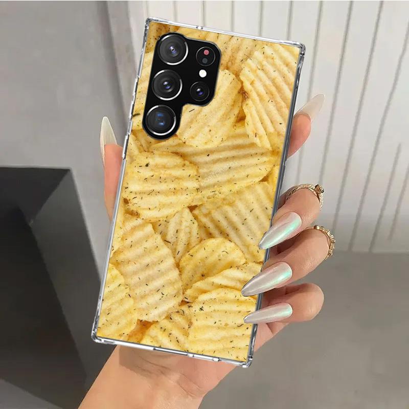 Food Fries Beer Cheese Sushi Cookie Phone Case for Samsung Galaxy S26 S24 S23 Ultra S25 Edge S22 S21 Plus S20 FE + Soft Print Sh