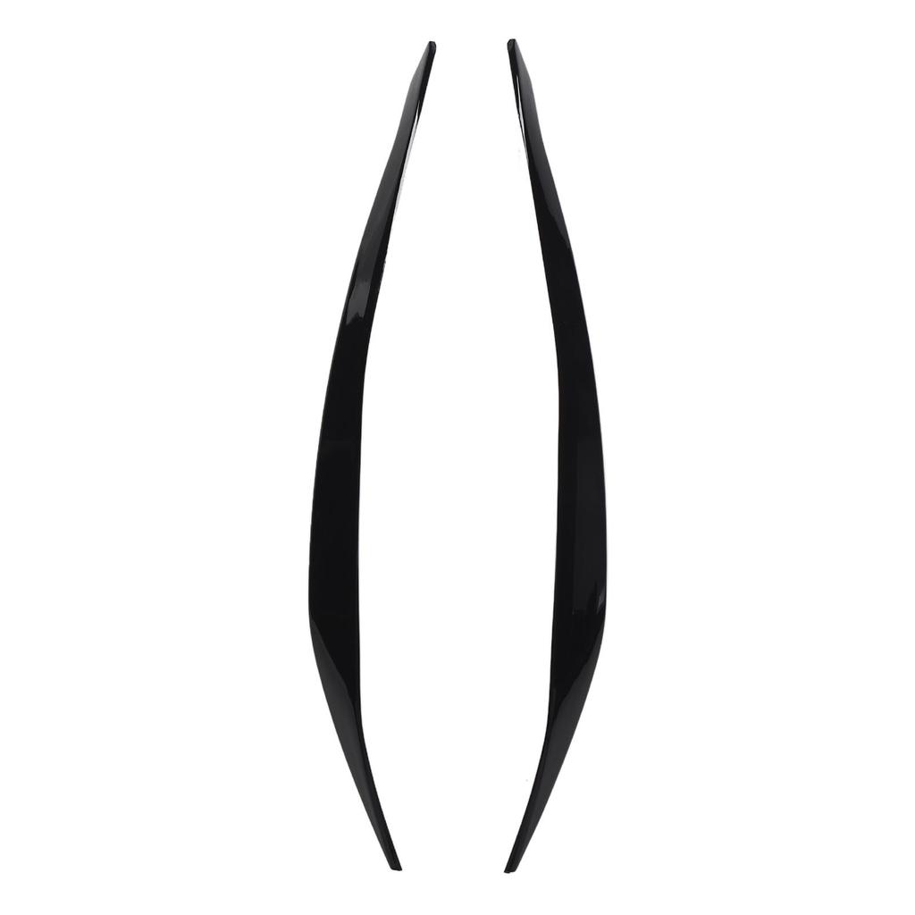 Front Headlight Eyebrow Cover ABS Black Front Headlight Lamp Eyebrow Cover Trim for 5 Series F10 LCI 2014 to 2016