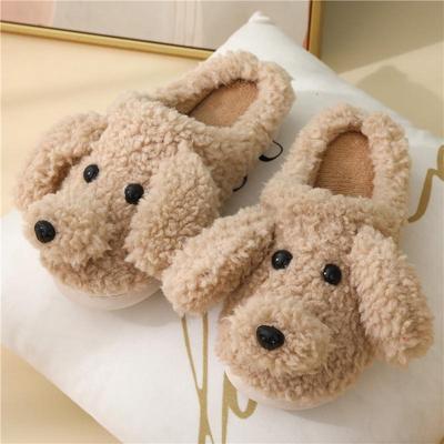 Women's Furry Cartoon Bear & Teddy Dog Non-slip Indoor Slippers