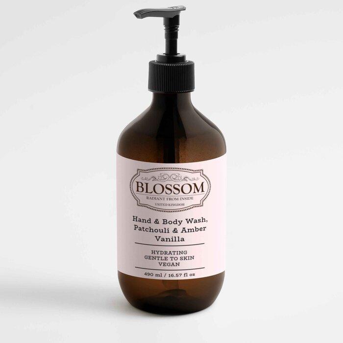 Blossom Blossom Hand & Body Wash, Patchouli & Amber Vanilla, Designed from the UK
