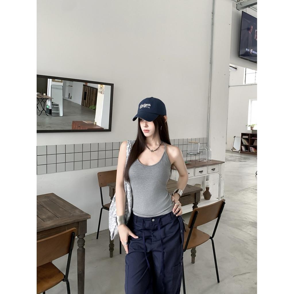 Pure desire U tie chest pad suspender vest women's summer thin shoulder strap suspender sleeveless backless top