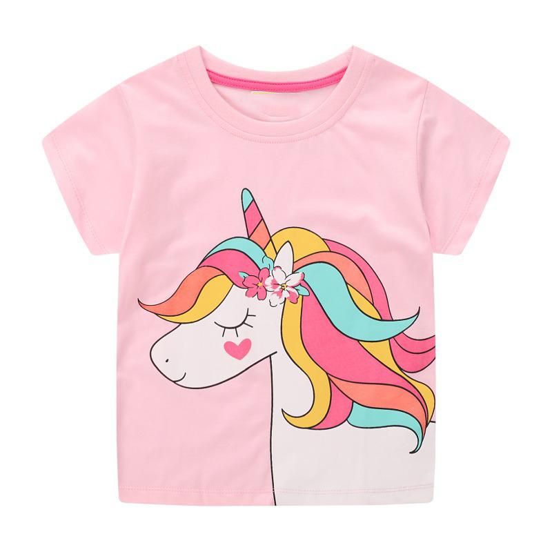 Little maven 2026 Summer Cartoon Unicorns Prints Children t-shirts New Baby Boys Girls Shirts Tops Clothes Kids Clothes