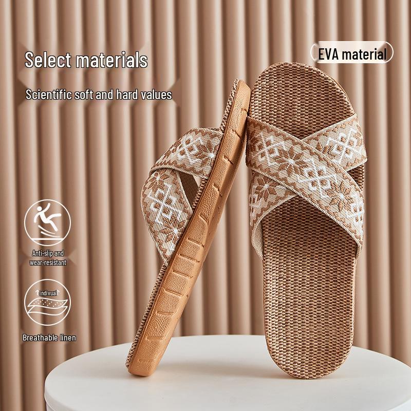 2025 Linen Slippers: Women's & Men's Non-slip, Anti-odor, Silent, Sweat-absorbent for All Seasons