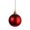 Set of 9 Red Plastic Baubles, 6 Cm In Size