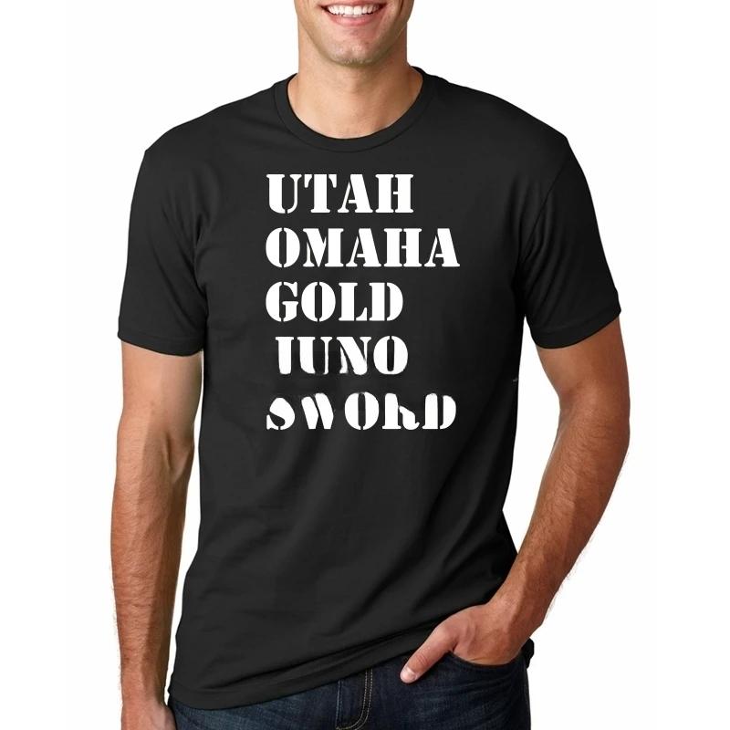 Military Overlord Historical Allied High Quality Printing Casual 100% Cotton Oversize Hip Hop Tee D-Day Normandy Beaches T-shirt