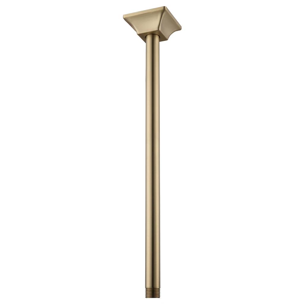 Stainless Steel Shower Arm Wall Mounted Shower Head Extension Pipe Bathroom Accessories 16 Inch Black Brushed Gold Plated