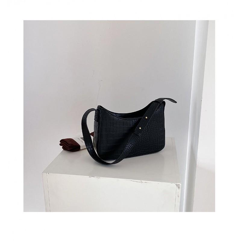 

Bags Women s High-end New 2022 Fashionable Trend Single-shoulder Small Square Alligator Pattern Portable Underarm чёрный