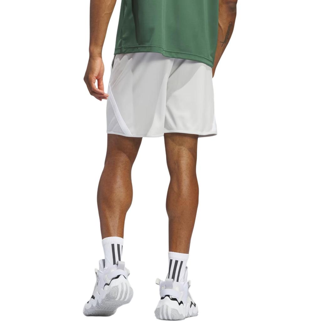 Adidas Elastic Waist Mid-Rise Logo Print Casual Shorts Men Shorts Gray IX1840