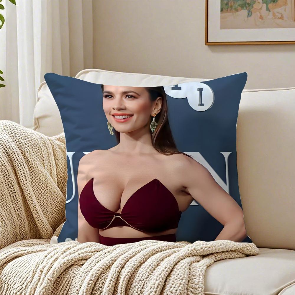 HHayley Atwell Cushion Cover Linen Pillowcase Soft for Sofa Bed Home Room Decor