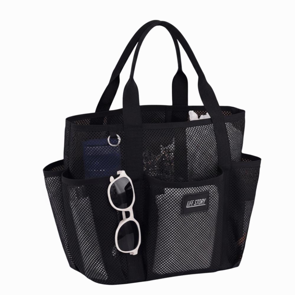 Multi Functional Pockets Mesh Beach Bag Multi-level Zoning Toiletry Organizer  Cruise Travel