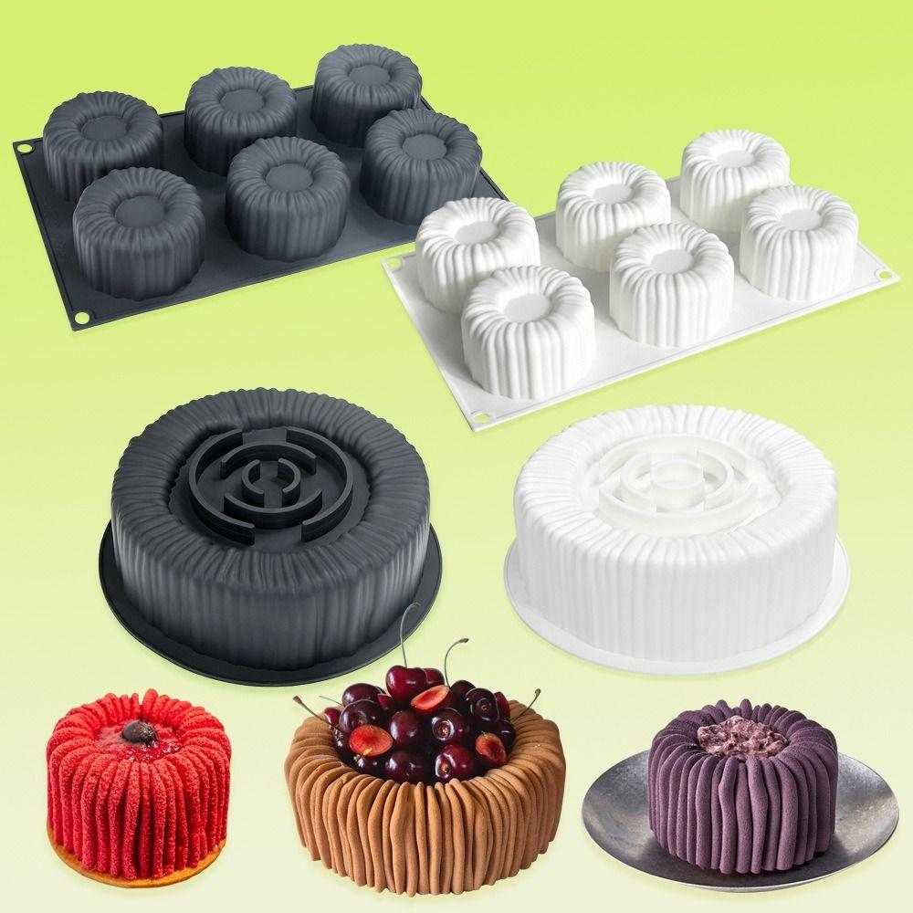 Cylindrical Coil Texture Baking Cake Molds Food-Grade Silicone Pudding Mould Chocolate Mold