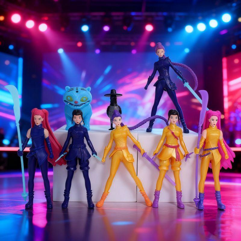 8PCS Witch Hunter Group Figure Set, Kpop Demon Hunter Tiger Character Doll Model, Anime Desktop Decor Collectible Gift for Fans