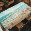 Tovaglia Rettangolare da Spiaggia Nautica per Decorazione Tavolo Estate Blu Oceano Conchiglie Stella Marina Cucina Tavola da Pranzo Decorazione Festa