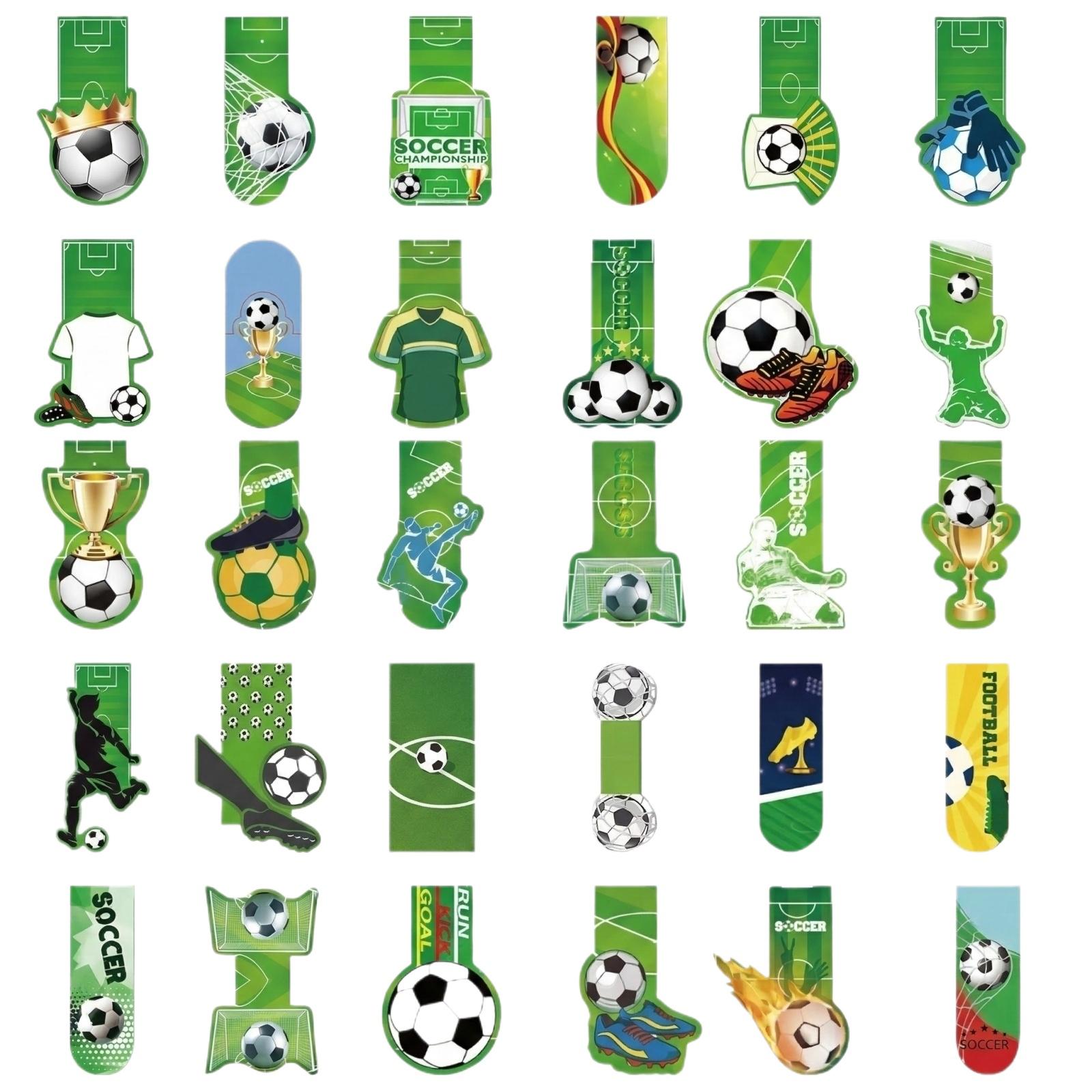 30 Cartoon Football Series Paper Bookmarks one size
