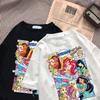 Princess Cartoon Women Tshirt Harajuku Summer Streetwear Casual Short Sleeve T Shirt Unisex Casual Clothing Top Cotton