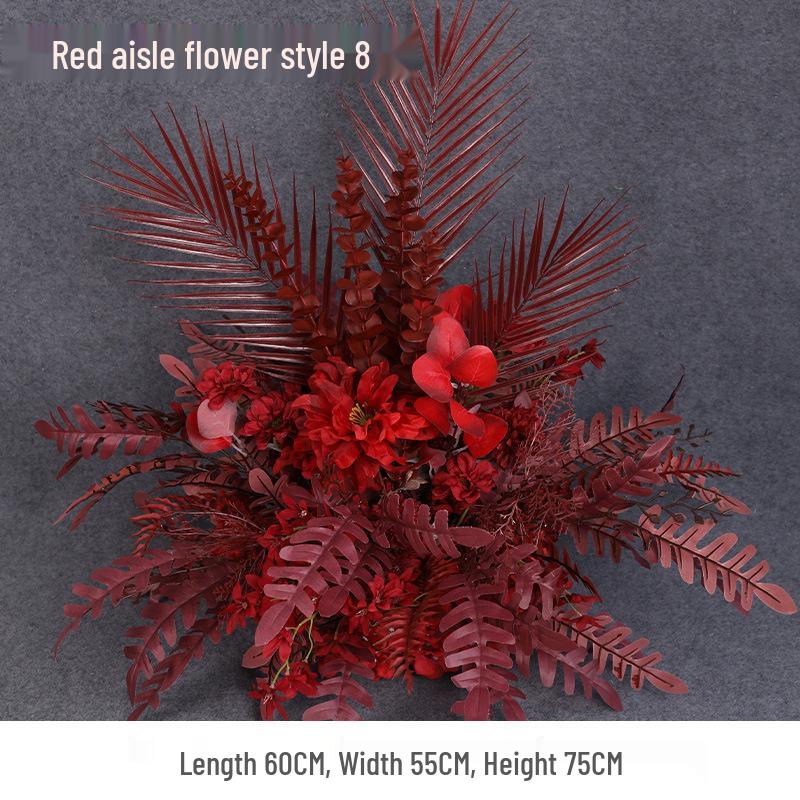 2025 Wedding Floral Decoration: Engagement Banquet Scene, Road/Stage Floral Rows, Arch Flowers, Artificial Background Simulation, Floral Art.