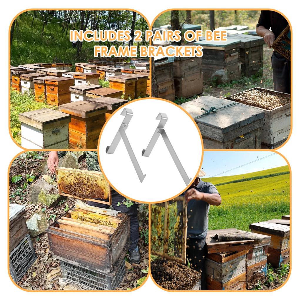 4 szt. Stal nierdzewna Uchwyt na ramkę ula Wspornik ramki do pszczelarstwa Narzędzie Wspornik Pudełko na pszczoły Sprzęt Artykuły ogrodowe