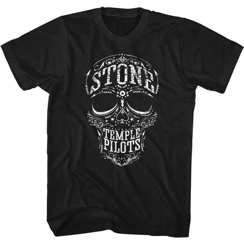 

Stone Temple Pilots Skull Band Heavy Cotton Black T Shirt - Men s Summer Cotton Graphic Tee S разноцветный