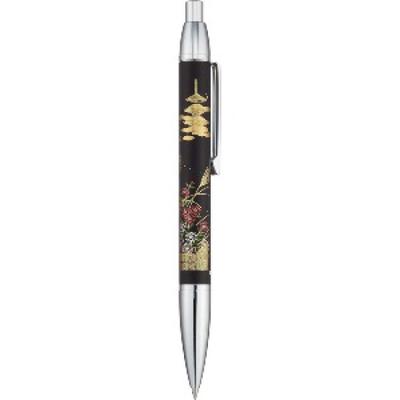 Sailor Füllfederhalter Kugelschreiber Elegantes Design mit Herbstgräsern von Kyoto Ölbasierter Stift, Maki-e Design, Schwarz, 16-0367-220