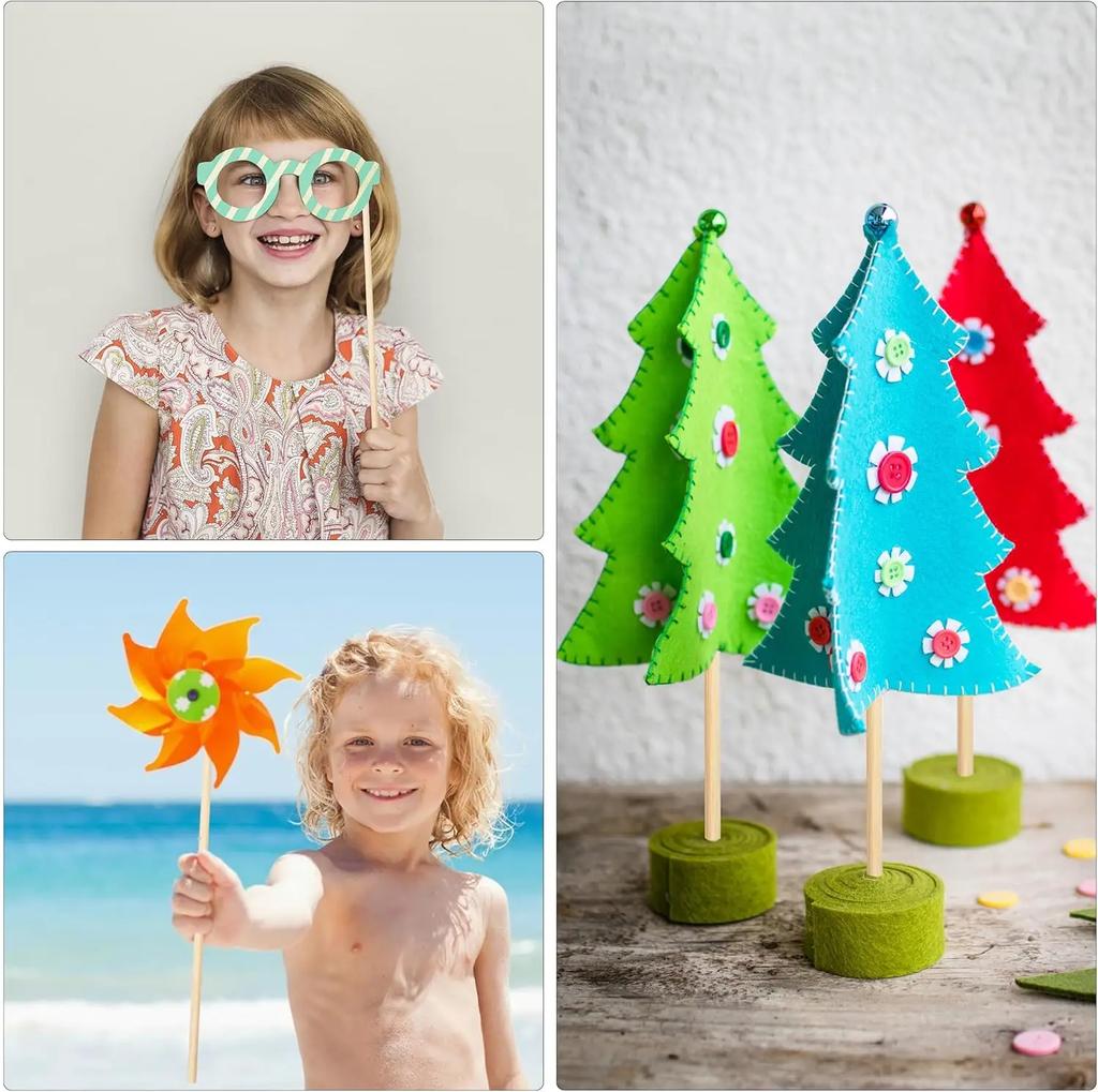 Wooden Dowel Rods Wood Sticks for Crafts, Precut Wooden Rod Sticks Wood Dowels for Craft and DIY Projects, Cake Dowels Hardwood