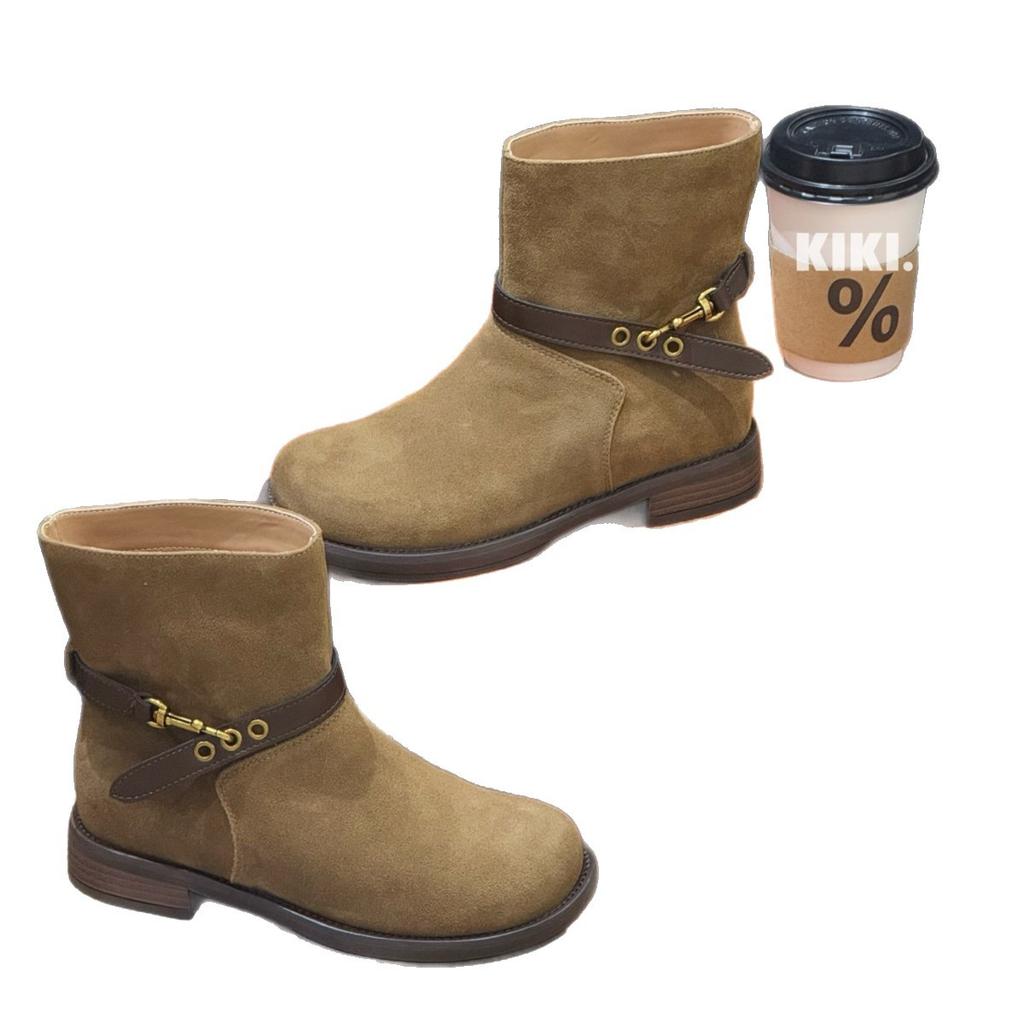 Leather Frosted Retro Sleeve Chelsea Boots Women's 2025 Autumn and Winter New Belt Buckle British Style Fashion Versatile Short Boots