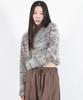 Deumakeu Rainbow Stripe Crop Long Sleeve Knit - Beige