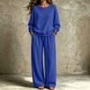Women's Trendy Casual Neck Sweatshirt and Pants Set for Fall Winter, Comfortable Two Piece Outfit