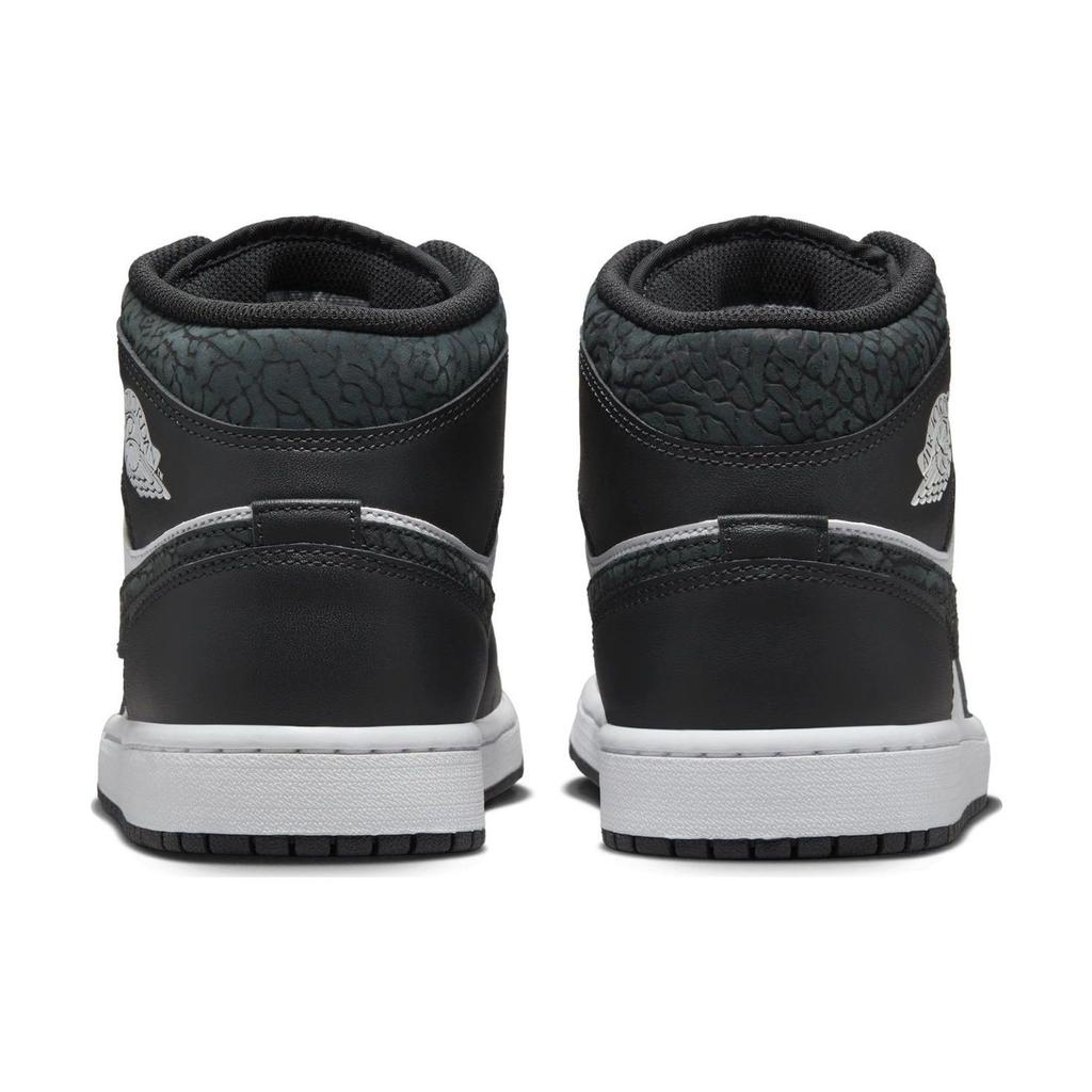 Air Jordan 1 Mid SE Panda Elephant Men Sneakers Black Off-Noir White FB9911-001