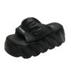 Fashion 8.5CM New Platform Slippers Women Summer Outdoor High Heels Leather Chunky Sandals Casual Peep Toe Flip-flops Beach Wedge Shoes