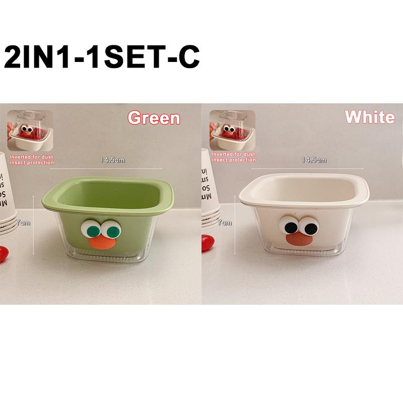 Creative Cute Thickened Double Layer Mini Drain Basket Multi-functional Household Fruit Snack Storage Basket Kitchen Accessories